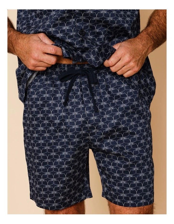 Short Sleeve Cotton Sateen PJ Set in Heron Island image 4