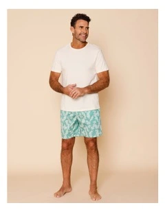 Tee & Cotton Sateen Short PJ Set in Floral Tones