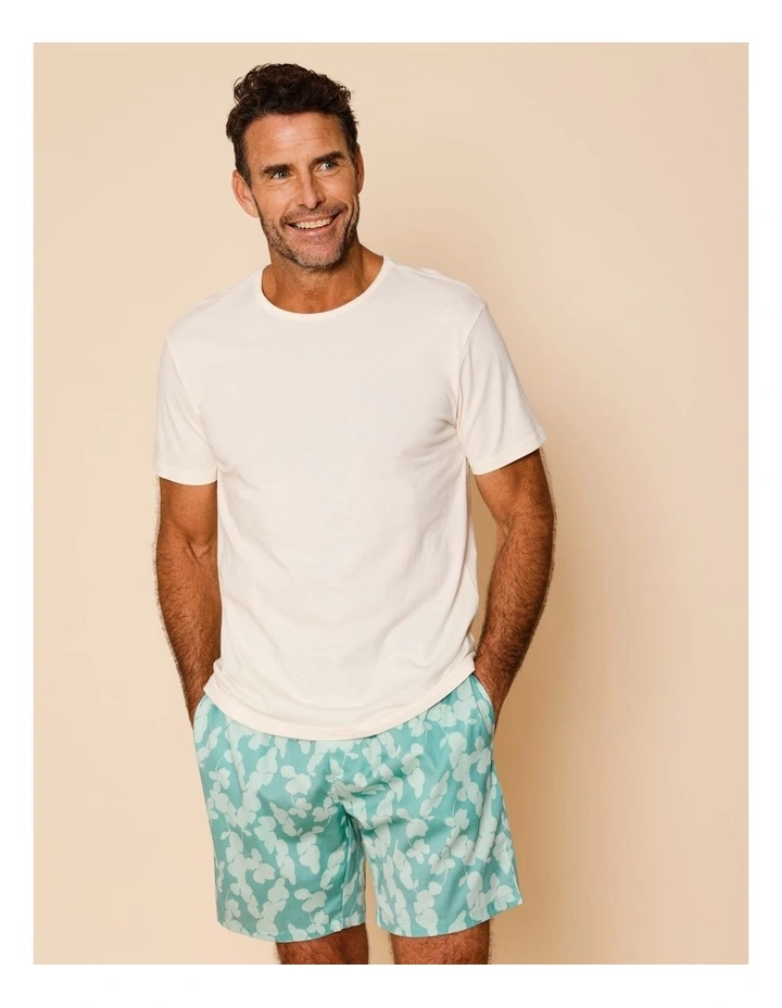 Tee & Cotton Sateen Short PJ Set in Floral Tones image 2