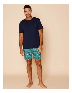 Tee & Cotton Sateen Short PJ Set in Sail Away