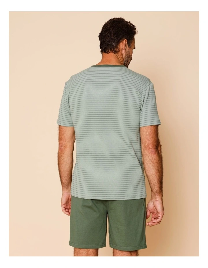 Short Sleeve Knit PJ Set in Henley Rib image 5