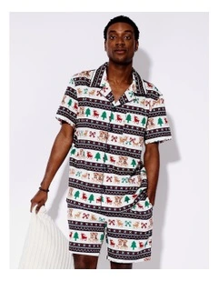 Family Men's Charity Bear Christmas Short Sleeve PJ Set