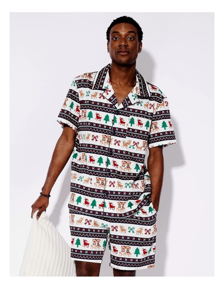 Family Men's Charity Bear Christmas Short Sleeve PJ Set image 1