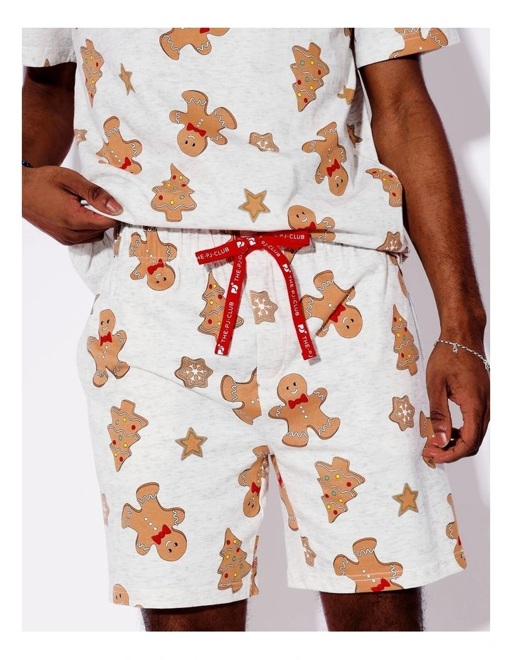 Family Men's Gingerbread Short Sleeve PJ Set in Grey Marle image 5