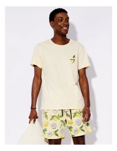 Tee & Sateen Short in Lemon Squeezy