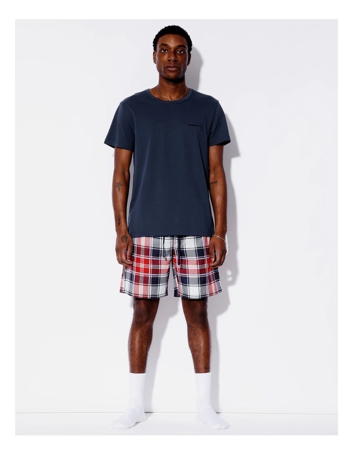 Tee & Sateen Short Check Mate in Blue image 1