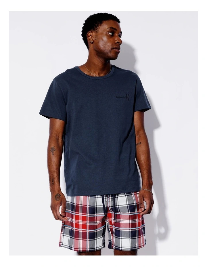 Tee & Sateen Short Check Mate in Blue image 2