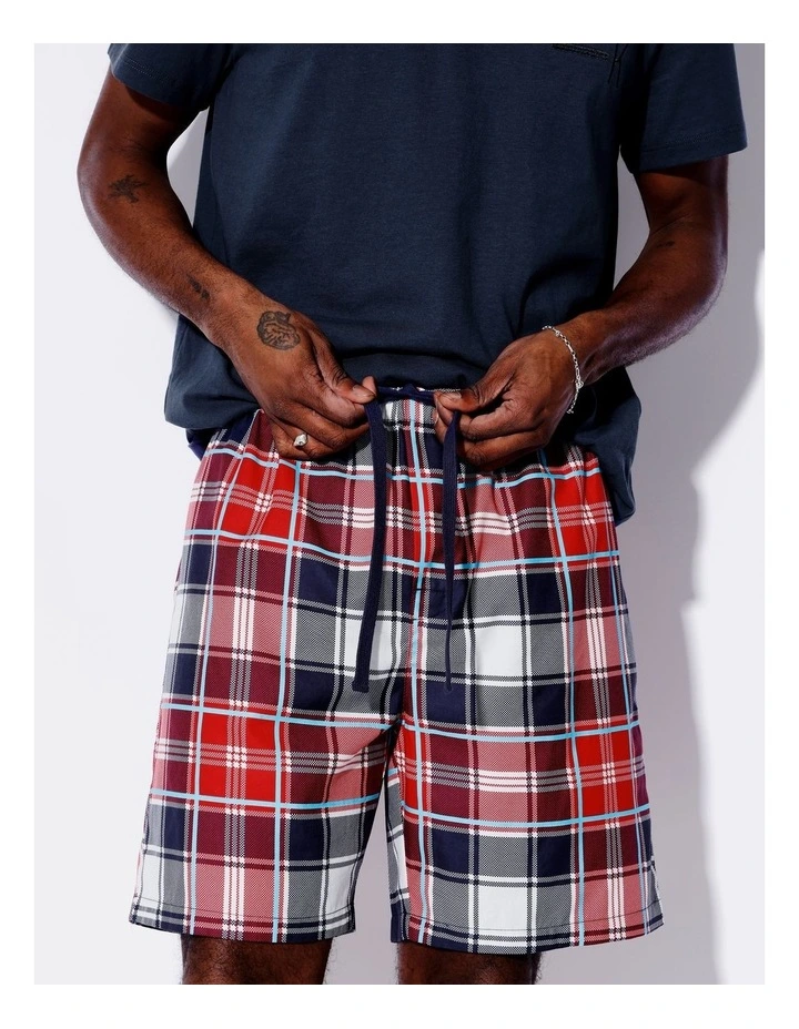 Tee & Sateen Short Check Mate in Blue image 4