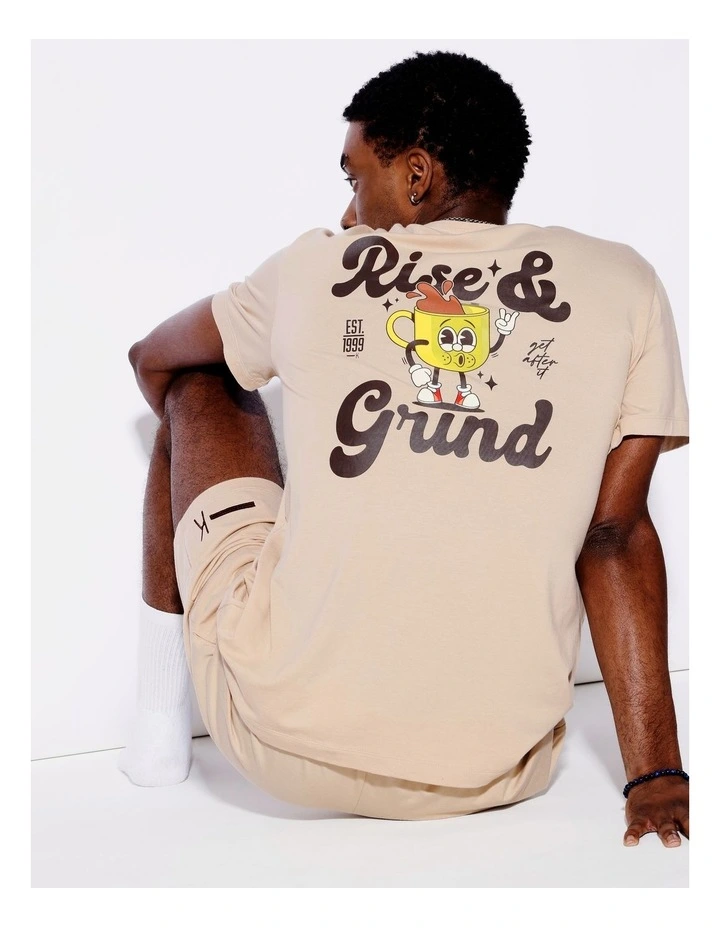 Bamboo Tee & Knit Short Rise And Grind in Sand image 2