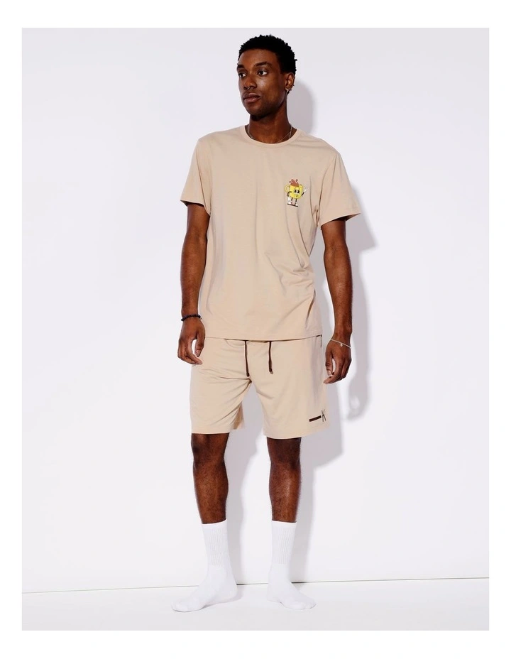 Bamboo Tee & Knit Short Rise And Grind in Sand image 3