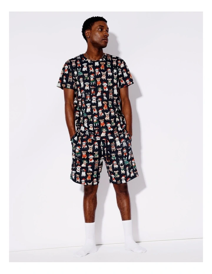 Tee & Knit Short Christmas Hounds in Navy image 2