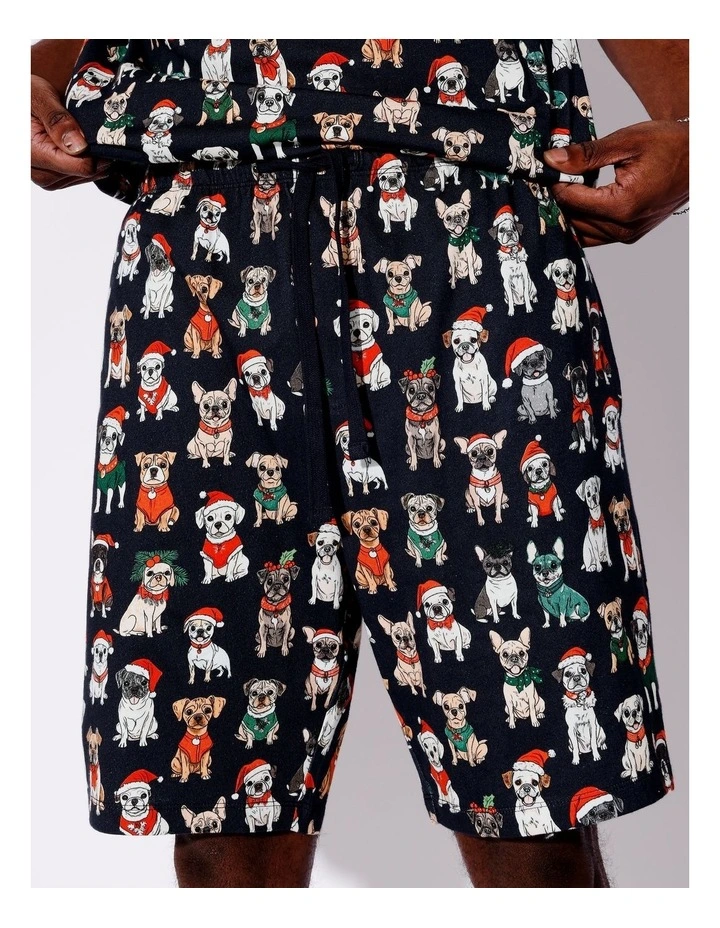 Tee & Knit Short Christmas Hounds in Navy image 4