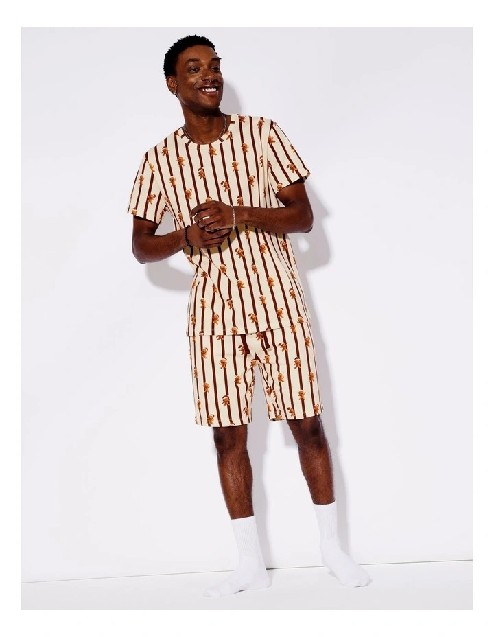 Tee & Knit Short Ginger Stripe in Sand image 2