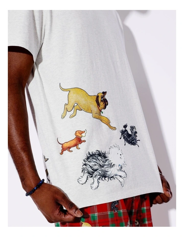Hairy Maclary and Friends Family Mens Short Sleeve PJ Set in Red image 4