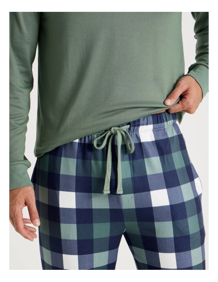 Henley Check Cosy Knit Pyjama Set in Assorted image 3