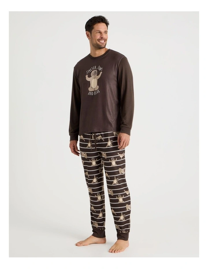 Cosy Knit Pyjama Set in Paws Print image 1