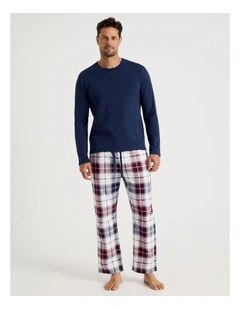 Long Sleeve Tee and Flannelette Pant Pyjama Set in Classic Check