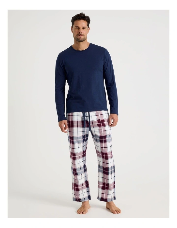 Long Sleeve Tee and Flannelette Pant Pyjama Set in Classic Check image 1