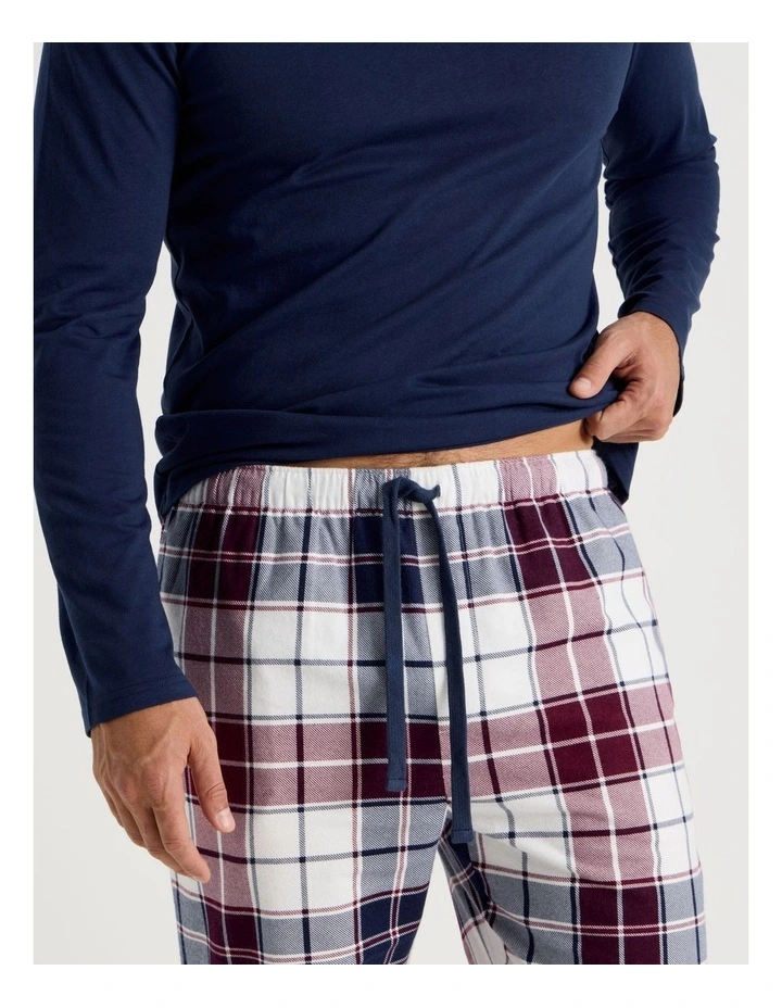 Long Sleeve Tee and Flannelette Pant Pyjama Set in Classic Check image 3