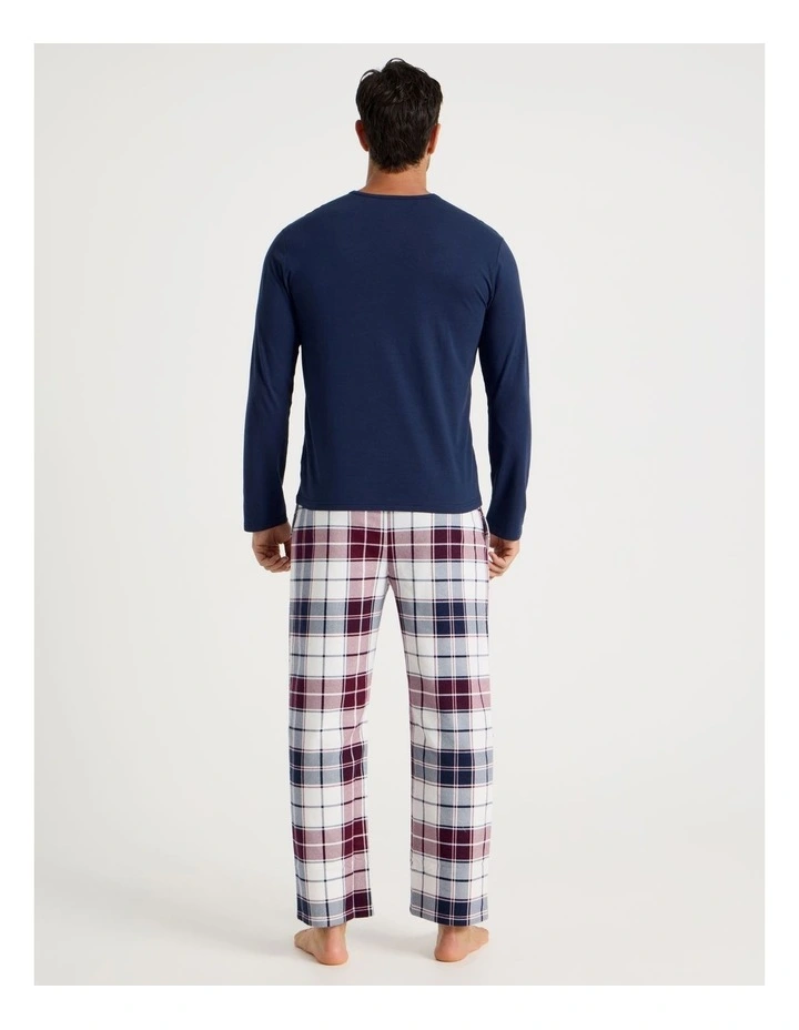 Long Sleeve Tee and Flannelette Pant Pyjama Set in Classic Check image 4