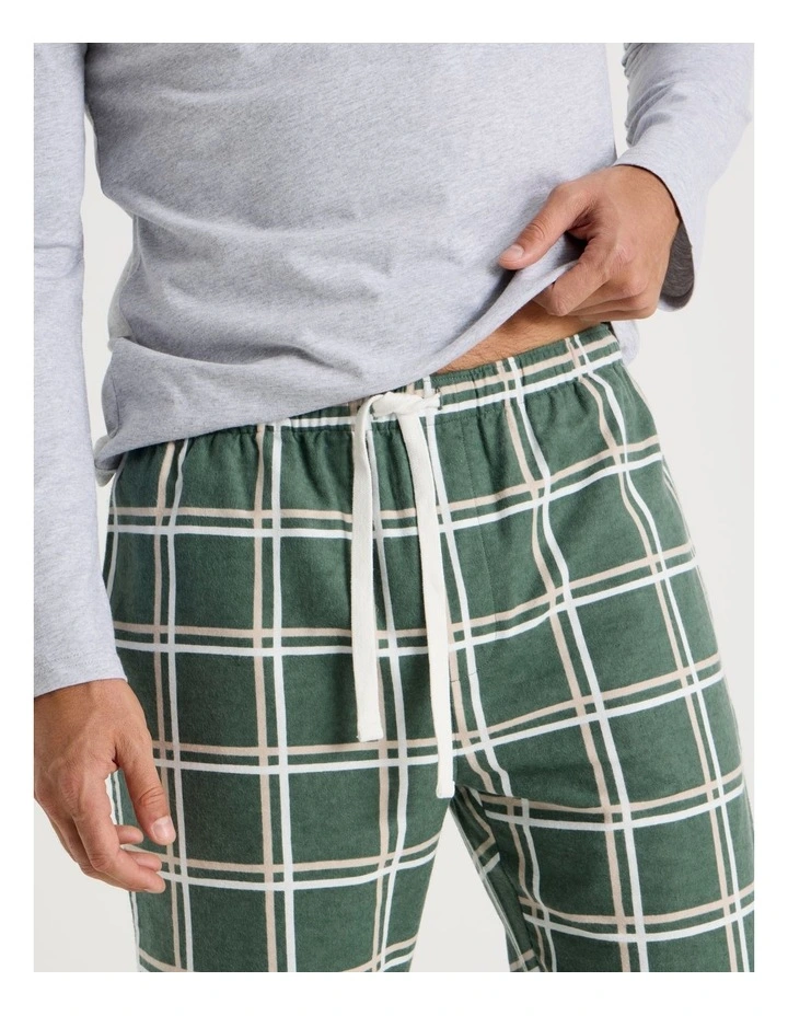 Long Sleeve Tee and Flannelette Pant Pyjama Set in Sloth Print image 3