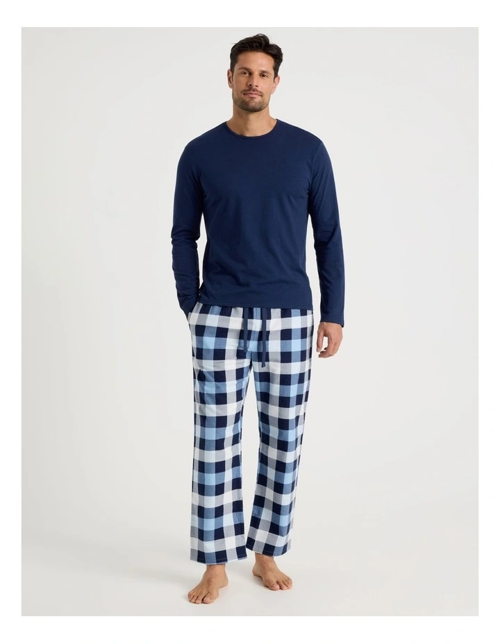 Long Sleeve Tee and Flannelette Pant Pyjama Set in Buffalo Check image 1
