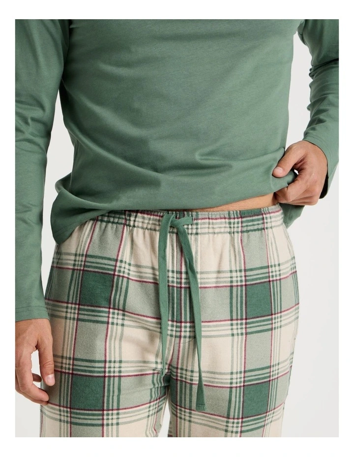 Long Sleeve Tee and Flannelette Pant Pyjama Set in Winter Check image 3