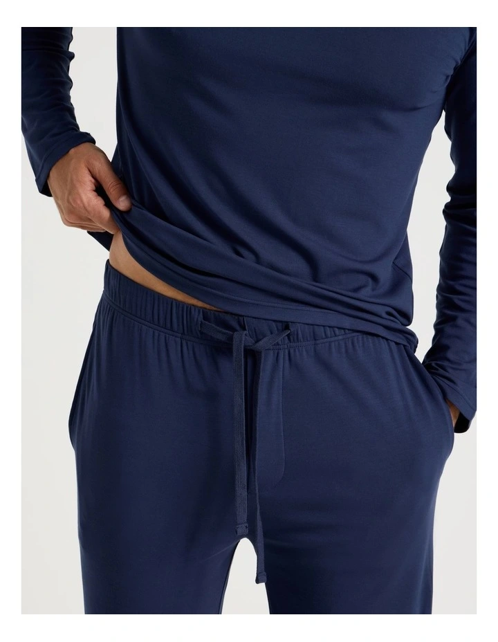 Bamboo Knit Pyjama Set in Navy image 3