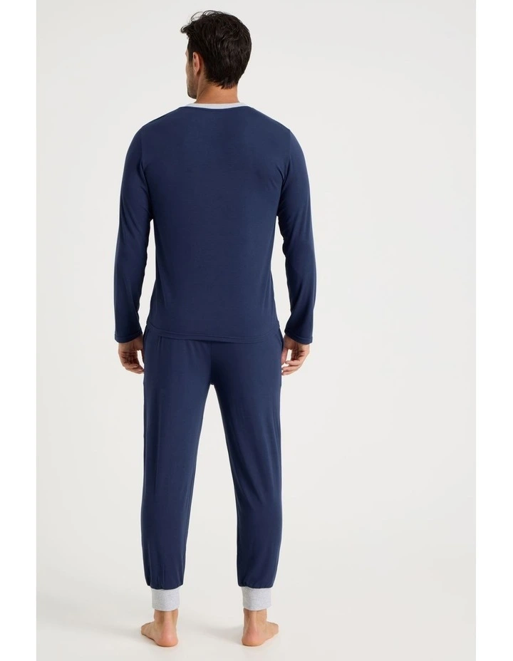 Bamboo Knit Pyjama Set in Navy image 4