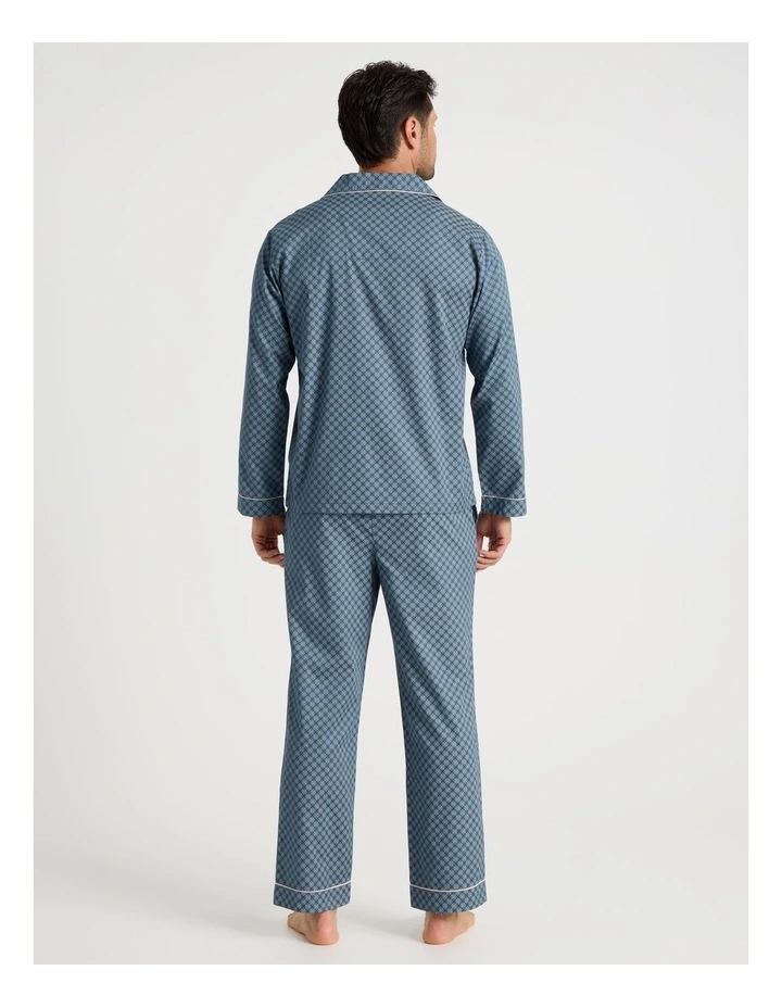 Long Sleeve Cotton Sateen Pyjama Set in Medallion Tile image 5
