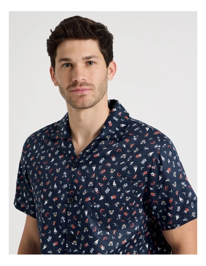 Short Sleeve Traditional Pyjama Set in Sateen Summer Fun image 2