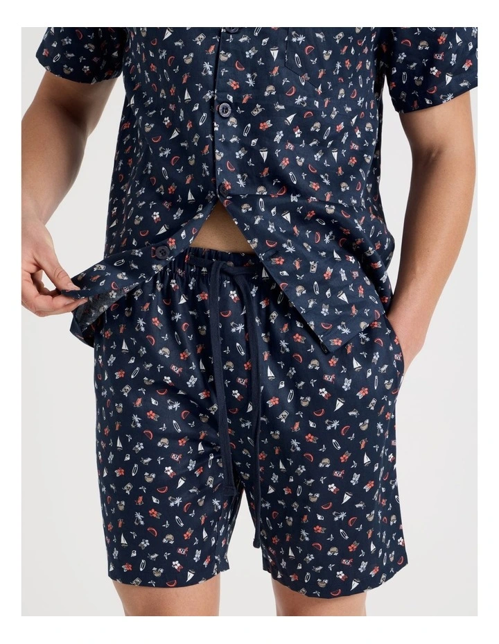 Short Sleeve Traditional Pyjama Set in Sateen Summer Fun image 3