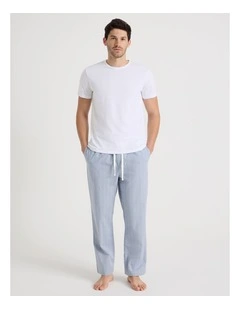 Tee & Pant Pyjama Set in Poplin Classic Stripe