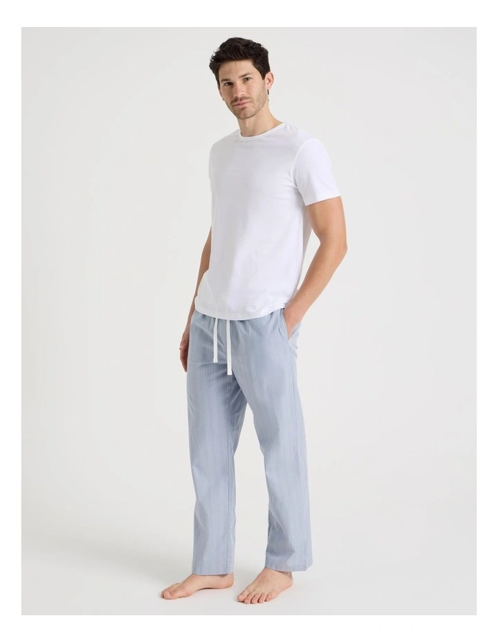Tee & Pant Pyjama Set in Poplin Classic Stripe image 3
