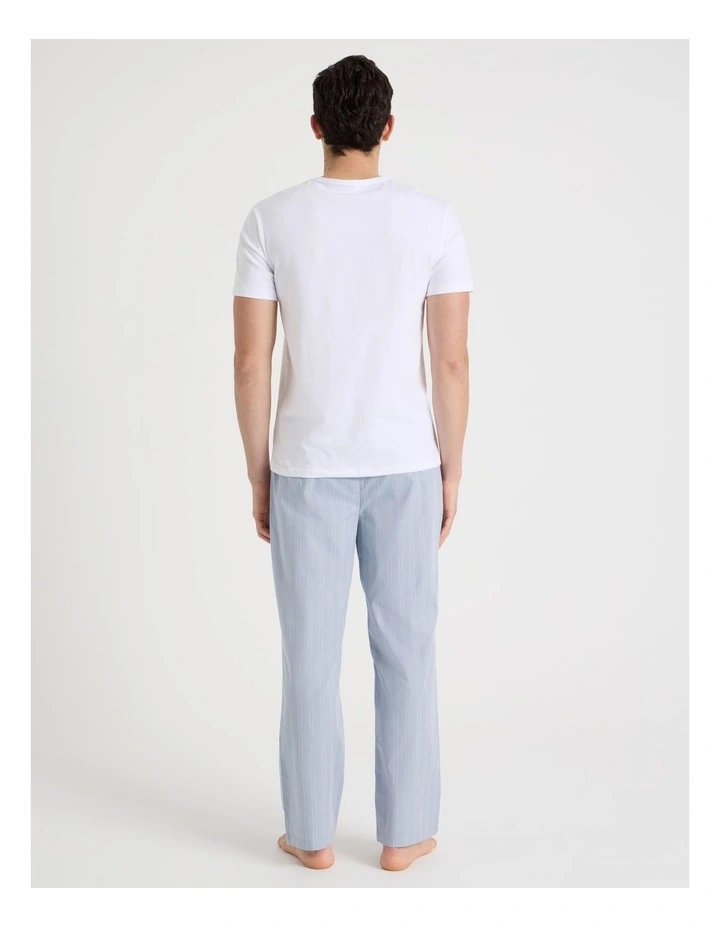 Tee & Pant Pyjama Set in Poplin Classic Stripe image 6
