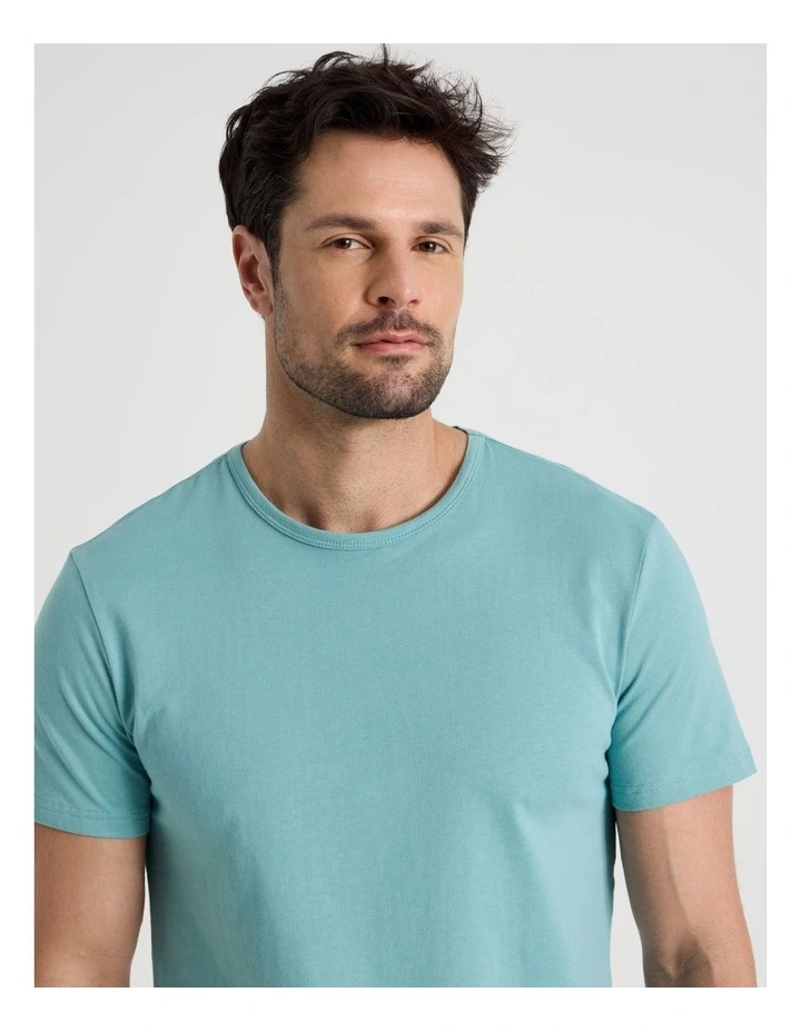 Poplin Tee and Pant Pyjama Set in Blue and Green Check image 2
