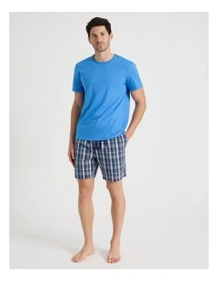 Tee & Short Set in Naval Check
