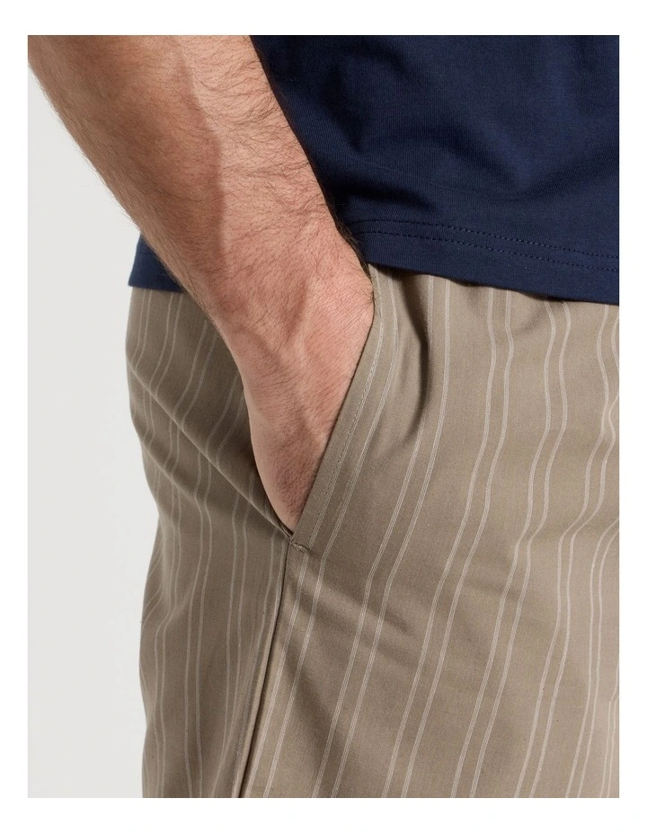 Tee and Short Pyjama Set in Neutral Stripe image 3