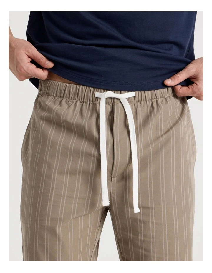 Tee and Short Pyjama Set in Neutral Stripe image 4