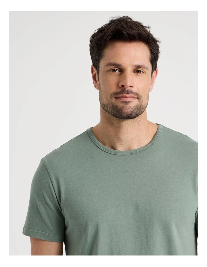 Tee and Short Pyjama Set in Khaki Reel Tired Print image 2
