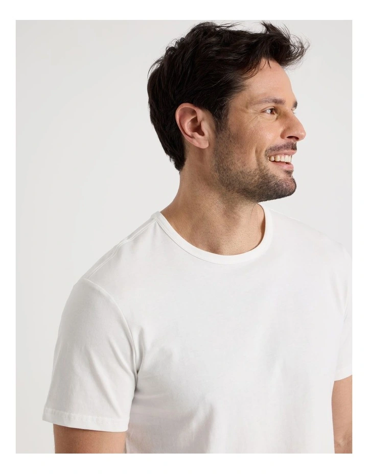 Tee and Short Pyjama Set in White and Blue Golf Print image 2