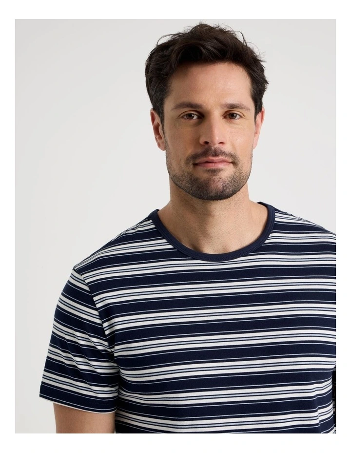 Knit Pyjama Set Navy and White Stripe image 2