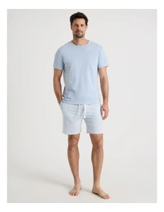 Knit Pyjama Set in Blue and Light Blue Stripe