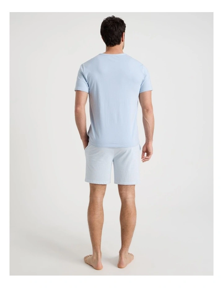 Knit Pyjama Set in Blue and Light Blue Stripe image 4