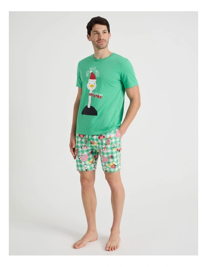 Short Sleeve Men's Family Pyjama Set in Summer Christmas with Gift Bag image 1