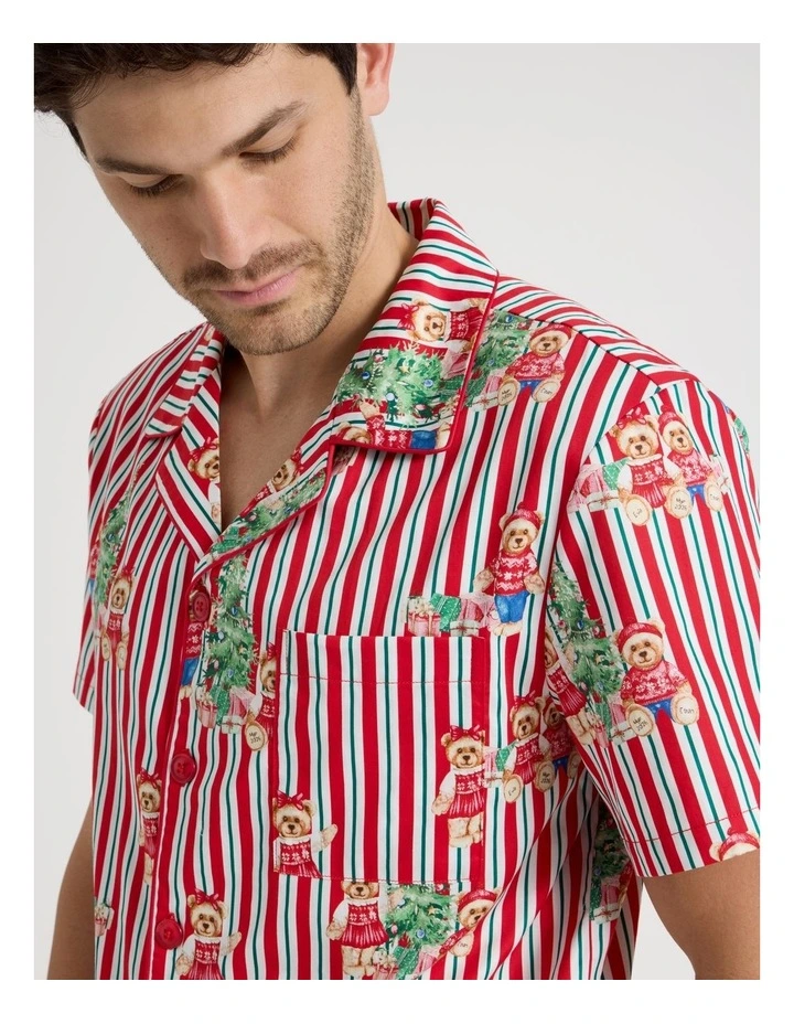 Short Sleeve Men's Family Pyjama Set in Charity Bear Print image 2