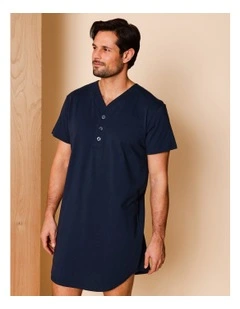Short Sleeve Knit Niteshirt in Navy