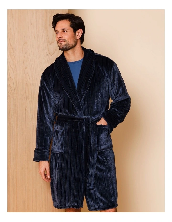 Shawl Robe in Navy image 2