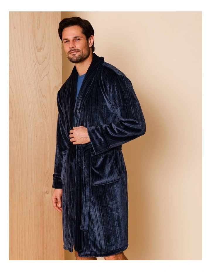 Shawl Robe in Navy image 4