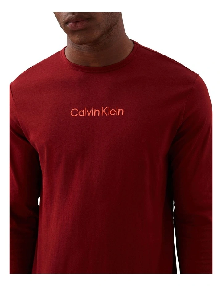 100% Cotton L/S Crew Neck in Red image 4